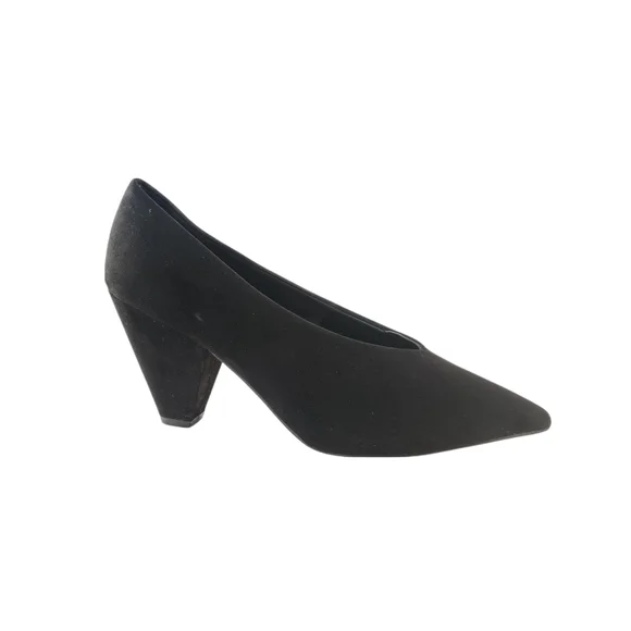 ASOS Shoes Asos Black Faux Suede High Vamp Court Cone Heel